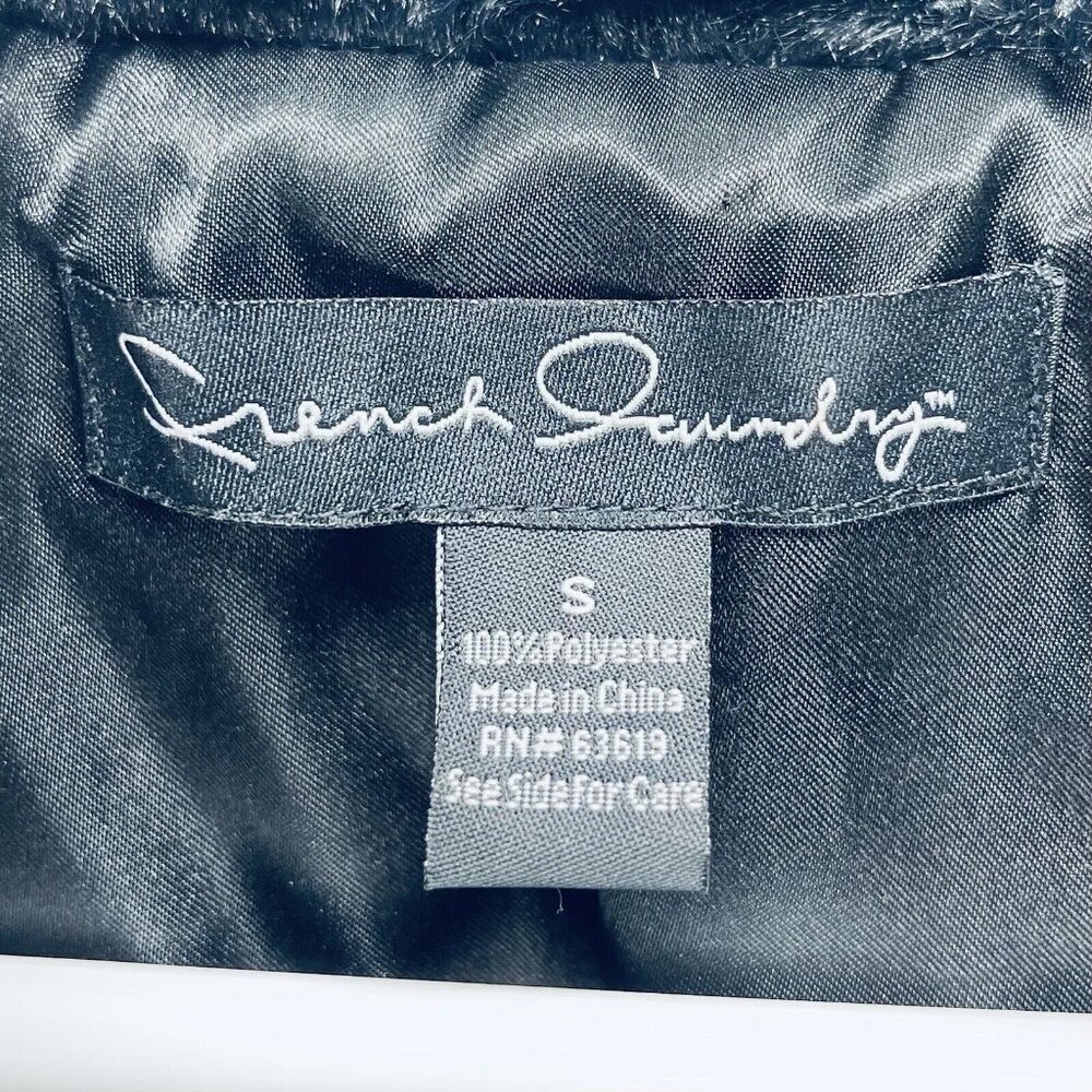French Laundry Faux Fur Lined Vest Jacket-Coat Size S Women’s Black Sleeveless - Picture 7 of 9
